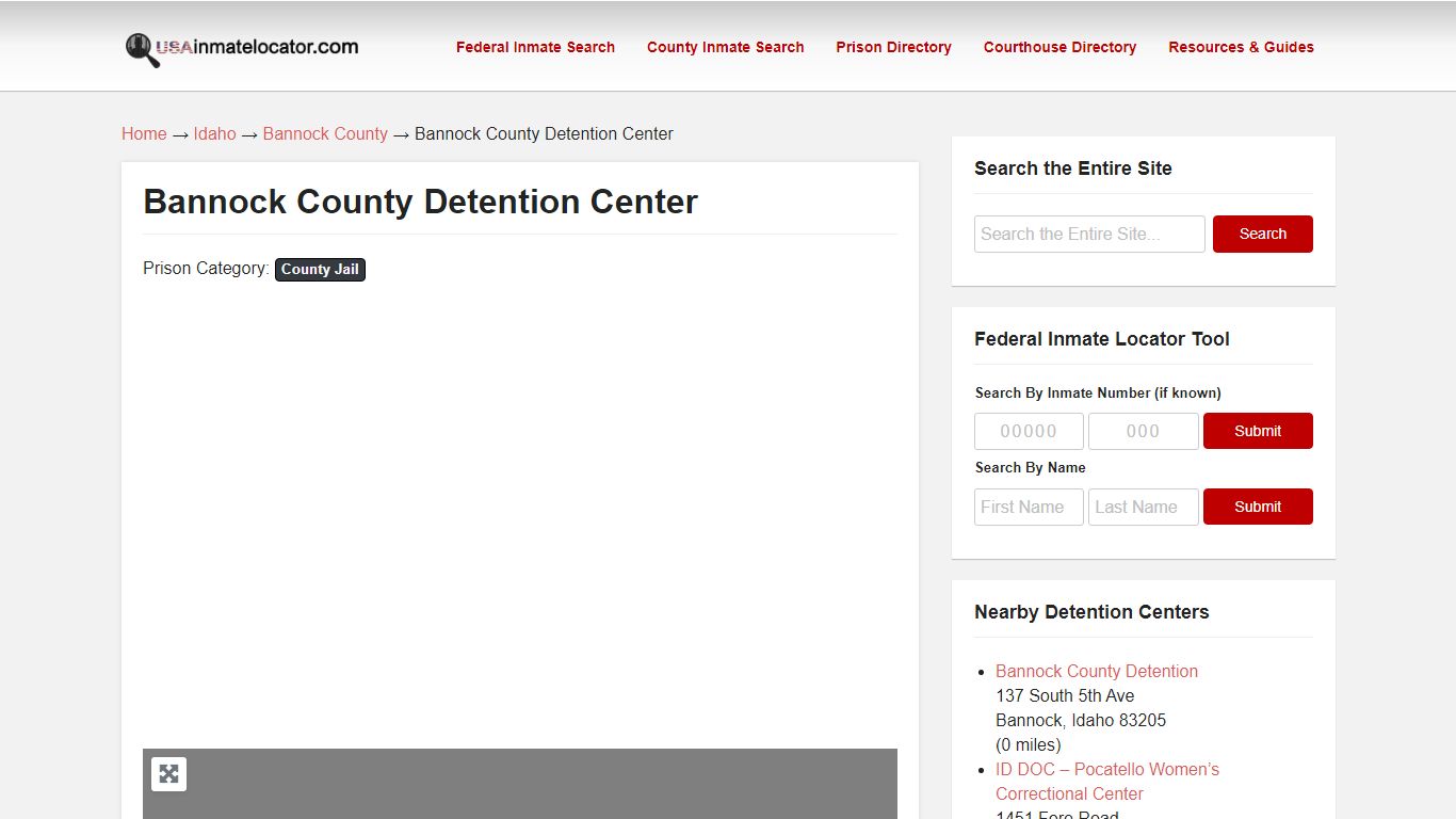 Bannock County Detention Center | USA Inmate Locator