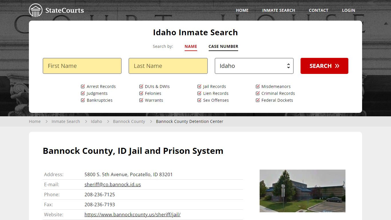 Bannock County, ID Jail and Prison System - State Courts